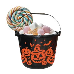 Cesta calabazas recogecaramelos 18x16 cm-Tus Disfraces