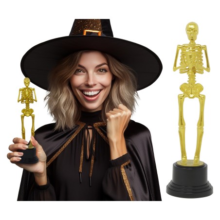 Trofeo oscar o premio al mejor disfraz halloween esqueleto 22 cm-Tus Disfraces