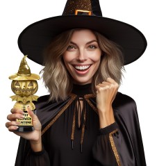 Trofeo oscar o premio al mejor disfraz halloween calabaza 22 cm