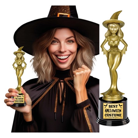 Trofeo oscar o premio al mejor disfraz halloween brujita 22 cm-Tus Disfraces