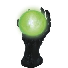 Mano con bola de cristal y luz 15x8 cm