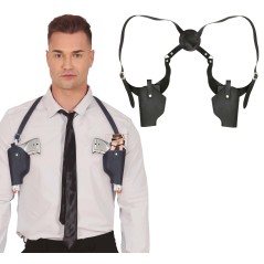 Cartuchera sobaquera doble sin pistolas-Tus disfraces baratos