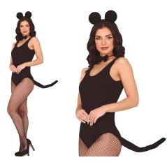 Conjunto ratoncita 3 piezas diadema cola pajarita-Tus disfraces baratos