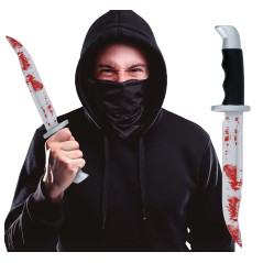 Cuchillo con sangre realista 33 cm -Tus disfraces baratos