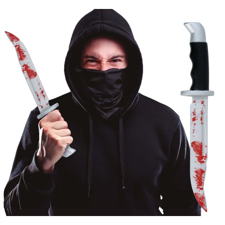 Cuchillo con sangre realista 33 cm -Tus disfraces baratos