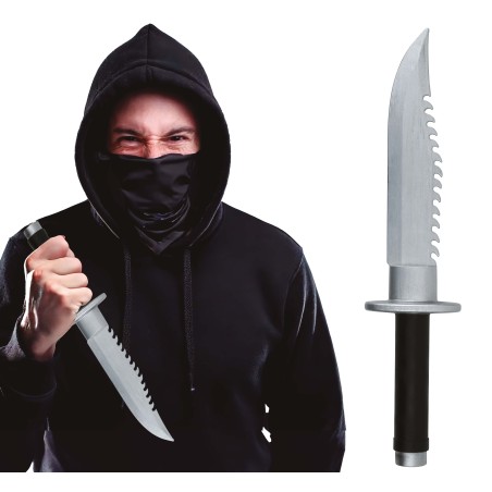 Cuchillo con sierra 33 cm realista -Tus disfraces baratos
