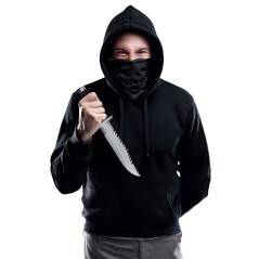 Cuchillo con sierra 33 cm realista