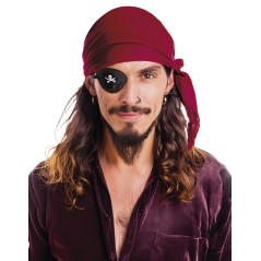 Pañuelo pirata rojo burdeos