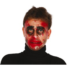 Careta transparente hombre con sangre