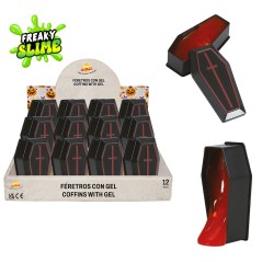 Ataud con gel rojo imitacion sangre 7x3 cm 1 ud