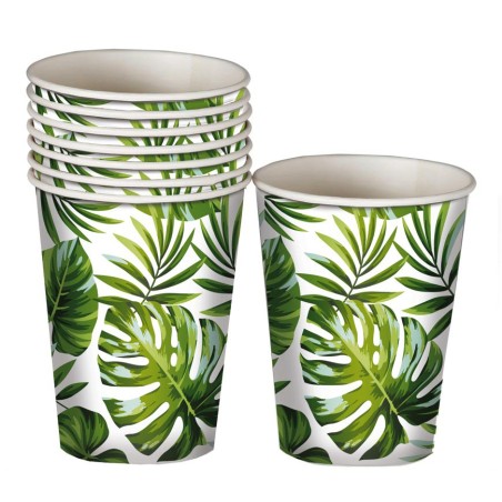 Vasos hojas palma 6 uds
