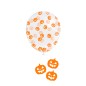 Globos transparentes con confeti calabazas 10 uds