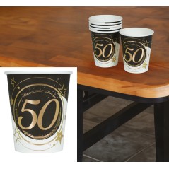 Vasos 50 cumpleaños 6 uds 9 cm-Tus Disfraces baratos