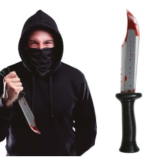 Cuchillo con sangre liquida 34 cm halloween -Tus disfraces