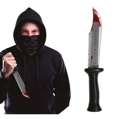 Cuchillo con sangre liquida 34 cm halloween -Tus disfraces