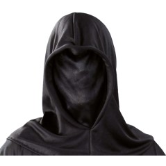 Careta sin rostro capucha negra tela halloween