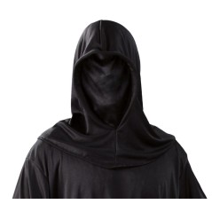 Careta sin rostro capucha negra tela halloween