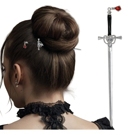 Broche pelo espada gotico 19 cm -Tus disfraces baratos