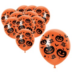 Globos naranjas calabazas 10 uds 30 cm-TusDisfraces