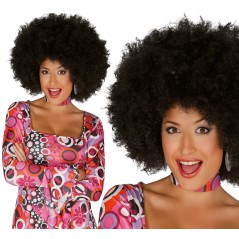 Peluca afro negra rizos-Tus disfraces baratos