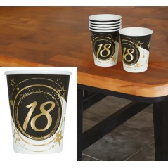 Vasos 18 cumpleaños 6 uds 9 cm-Tus Disfraces baratos