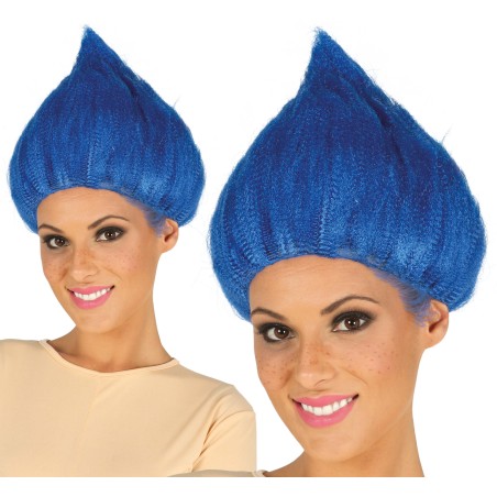 Peluca troll azul barata-Tus disfraces baratos