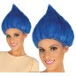 Peluca troll azul barata