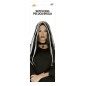 Peluca negra mechon negro 60 cm bruja