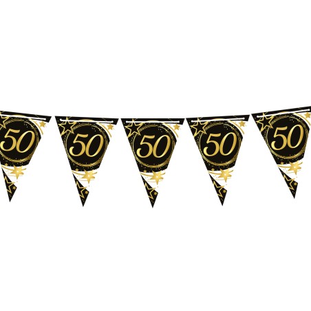 Guirnalda banderin triangular 50 cumpleaños 3 mt