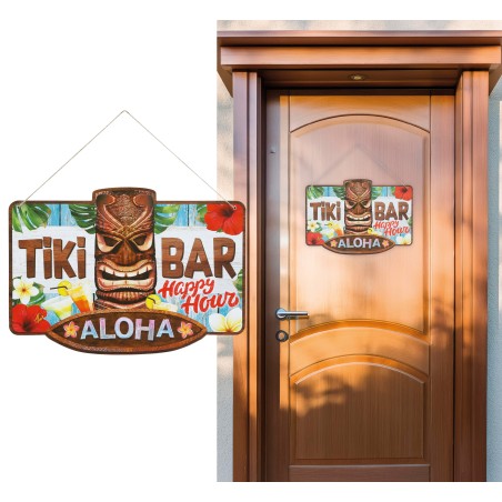Cartel Tiki Bar fiesta Hawaiana 25x35 cm-Tus Disfraces baratos