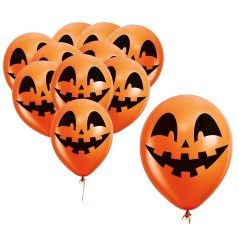 Globos naranjas calabaza halloween 10 uds de 30 cm-Tus Disfraces