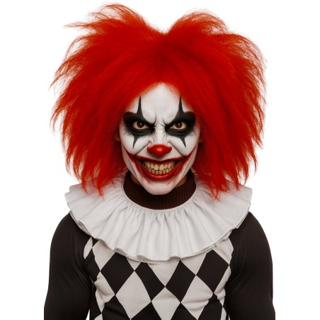 Peluca payaso roja cardada
