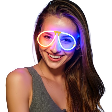 Gafas con luz neon luminosas 1 ud