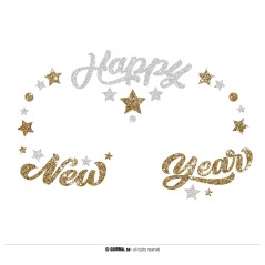 Joyas faciales adhesivas happy new year