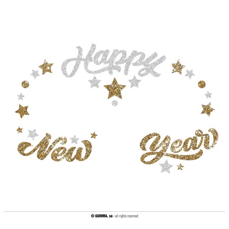 Joyas faciales adhesivas happy new year