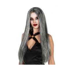 Peluca lisa gris zombie o anciana