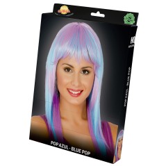 Peluca azul mechas calidad extra melena larga-Tus disfraces baratos