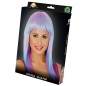 Peluca azul mechas calidad extra melena larga