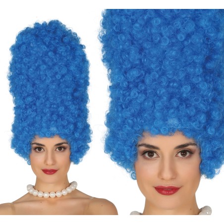 Peluca marge azul rizos 40 cm-Tus disfraces baratos
