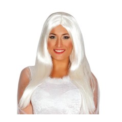 Peluca lisa blanca