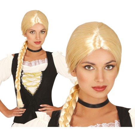 Peluca trenza rubia-Tus disfraces baratos