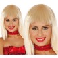 Peluca media melena flequillo rubia
