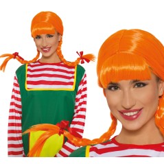Peluca coletas naranja-Tus disfraces baratos