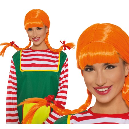 Peluca coletas naranja-Tus disfraces baratos