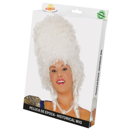 Peluca blanca de epoca siglo XVII mujer