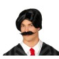 Peluca negra con bigote gomez