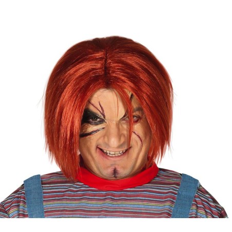 Peluca naranja similar a Chucky el muñeco diabolico