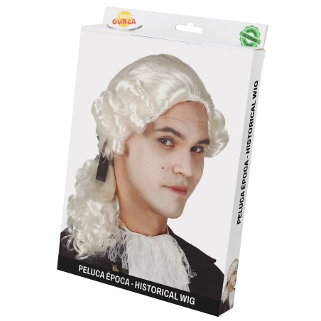 Peluca epoca hombre siglo XVIII coleta
