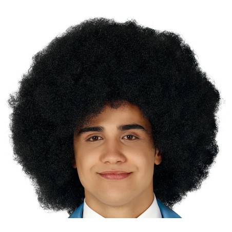Peluca super afro negra para adulto-Tus disfraces baratos