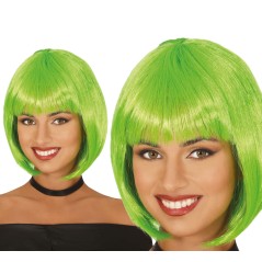 Peluca verde corta con flequillo-Tus disfraces baratos